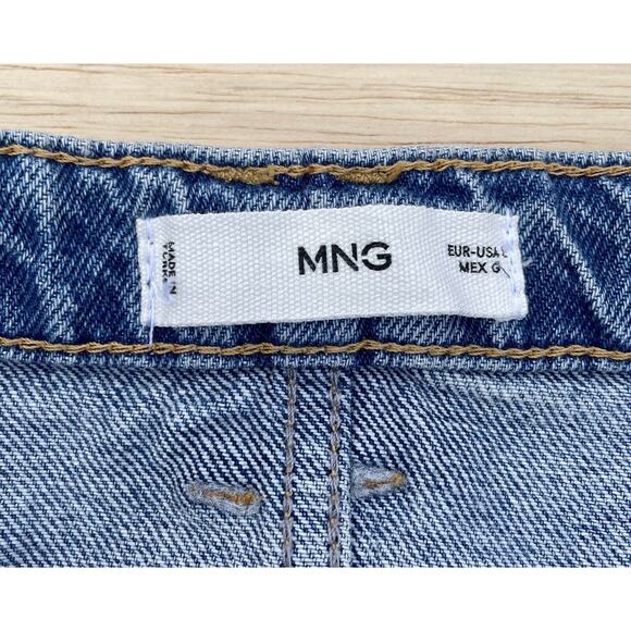MNG Mango Jean‎ Skirt Women's Slit Distressed Women's Blue Size: Large (L) - Picture 4 of 6